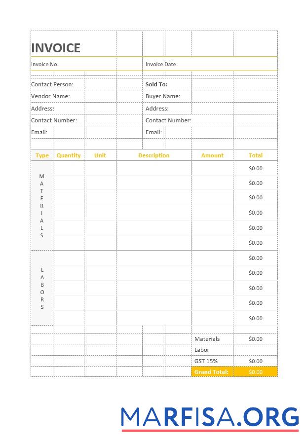 Realistic Painting Invoice Template